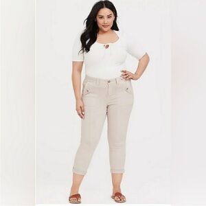 Torrid Grey Military Cropped Chino Pants